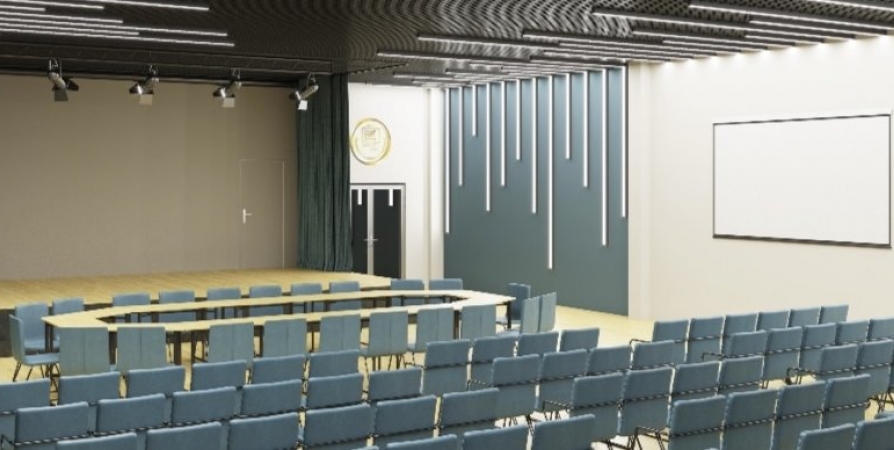 После ремонта актовый зал международного лицея Мурманска станет площадкой для  конференций и праздников